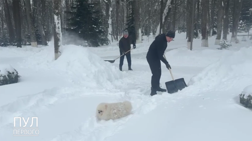 Лукашенко лично взялся за расчистку снежных сугробов.