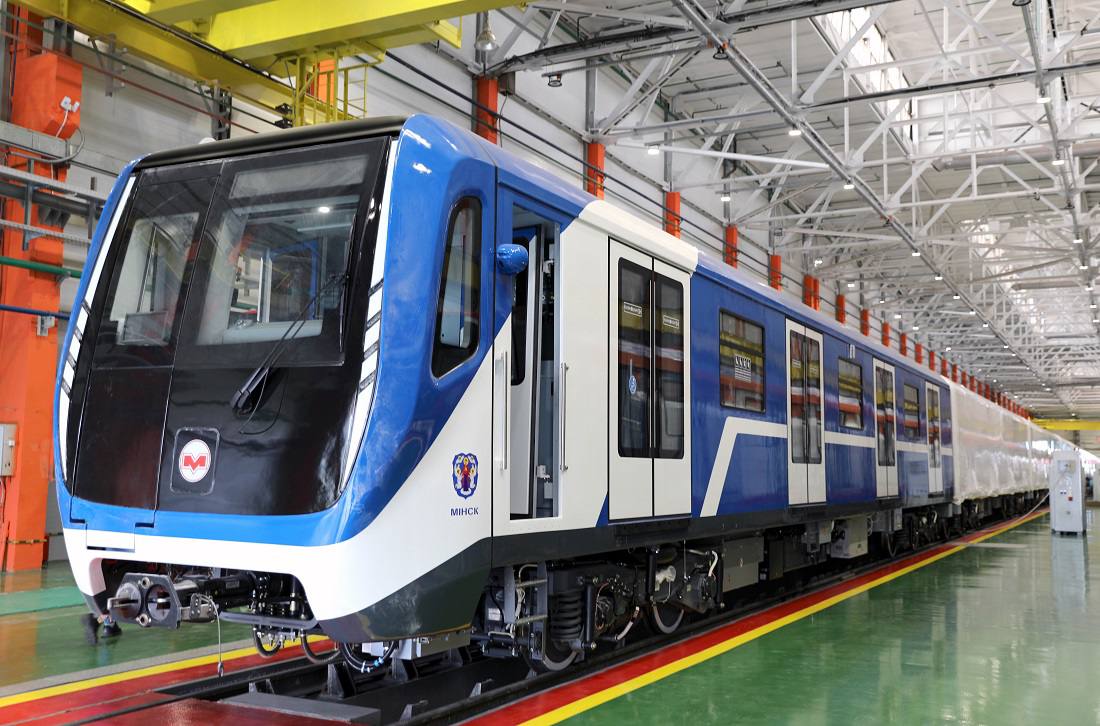 Из России в Беларусь отправили первый поезд "Минск 2024" для третьей ветки метро