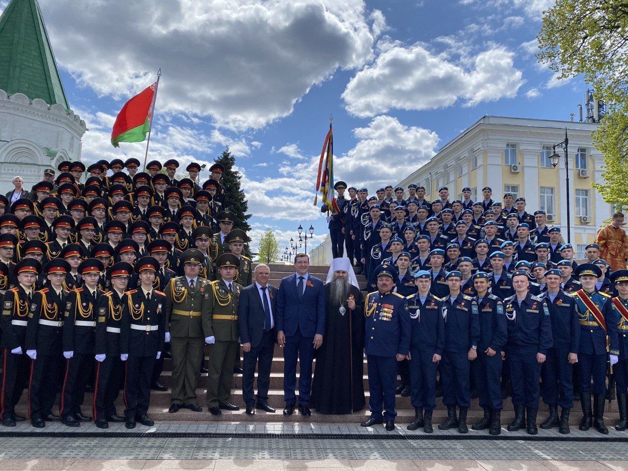 В Нижнем Новгороде белорусские кадеты прошли в параде плечом к плечу с российскими военными 